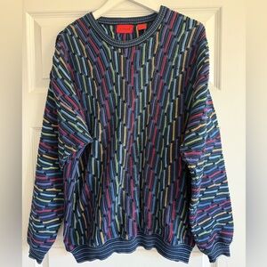 J. Simon Pullover Sweater 3D Multicolor 100% Cotton Vtg 90s Style